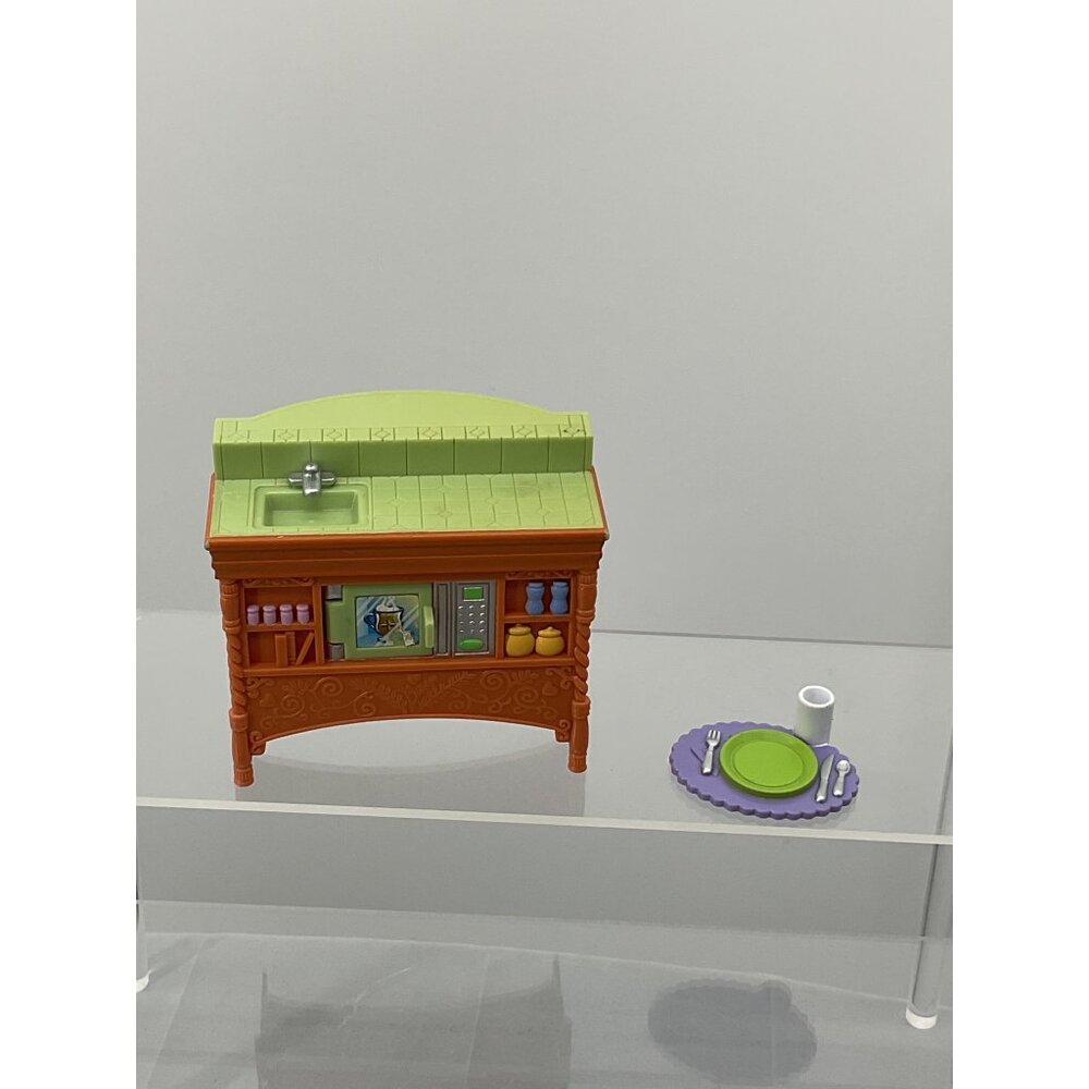 Fisher Price Loving Family Dollhouse Kitchen Island and Table Setting